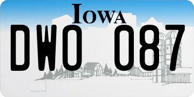 IA license plate DWO087