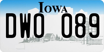 IA license plate DWO089