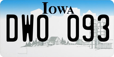 IA license plate DWO093