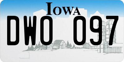IA license plate DWO097