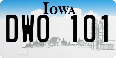 IA license plate DWO101