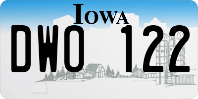 IA license plate DWO122