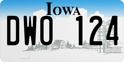 IA license plate DWO124