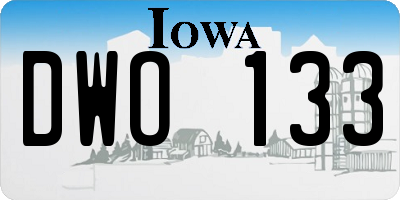 IA license plate DWO133