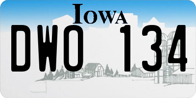 IA license plate DWO134