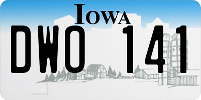 IA license plate DWO141