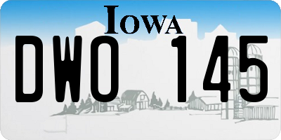 IA license plate DWO145