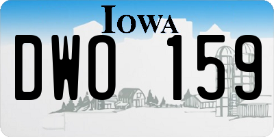 IA license plate DWO159