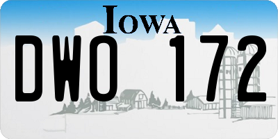 IA license plate DWO172