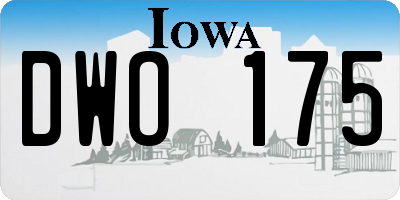 IA license plate DWO175