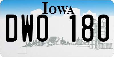 IA license plate DWO180