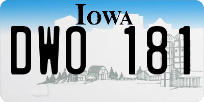 IA license plate DWO181