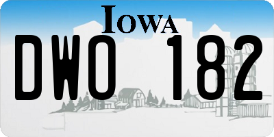 IA license plate DWO182