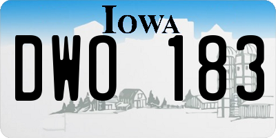 IA license plate DWO183