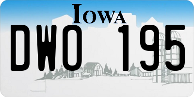 IA license plate DWO195