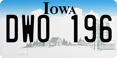 IA license plate DWO196