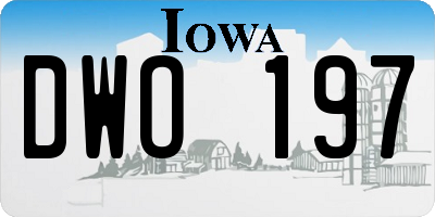 IA license plate DWO197