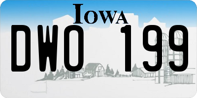 IA license plate DWO199