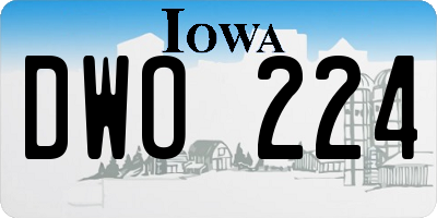 IA license plate DWO224