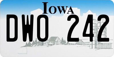 IA license plate DWO242