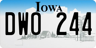 IA license plate DWO244