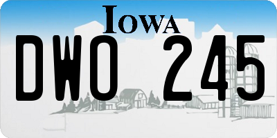IA license plate DWO245
