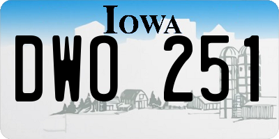 IA license plate DWO251