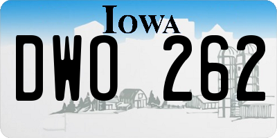 IA license plate DWO262