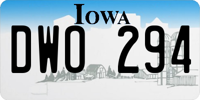 IA license plate DWO294