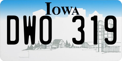 IA license plate DWO319