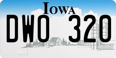 IA license plate DWO320