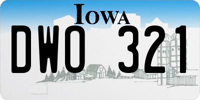 IA license plate DWO321