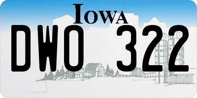IA license plate DWO322