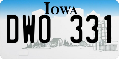IA license plate DWO331