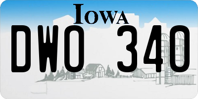 IA license plate DWO340