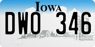 IA license plate DWO346