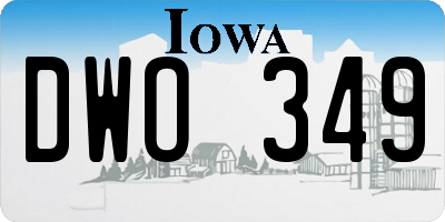 IA license plate DWO349