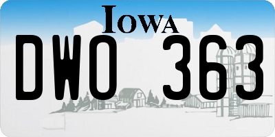IA license plate DWO363
