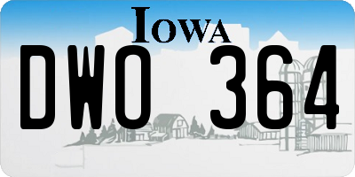IA license plate DWO364