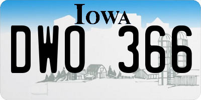 IA license plate DWO366
