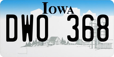 IA license plate DWO368