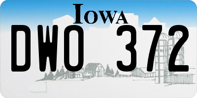 IA license plate DWO372