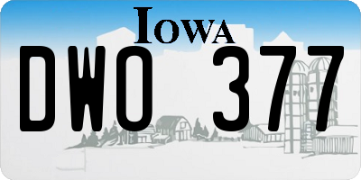 IA license plate DWO377