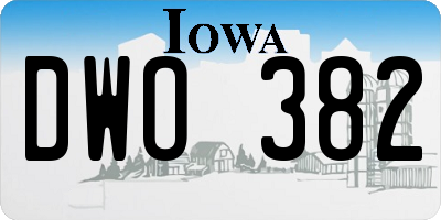 IA license plate DWO382