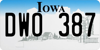 IA license plate DWO387