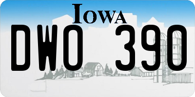 IA license plate DWO390