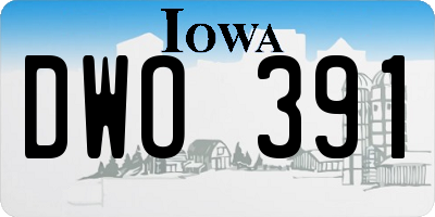 IA license plate DWO391
