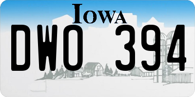 IA license plate DWO394