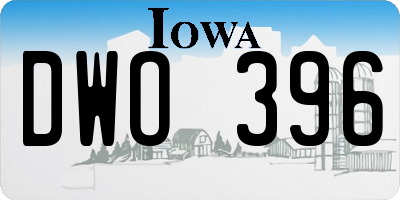 IA license plate DWO396