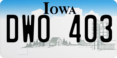 IA license plate DWO403